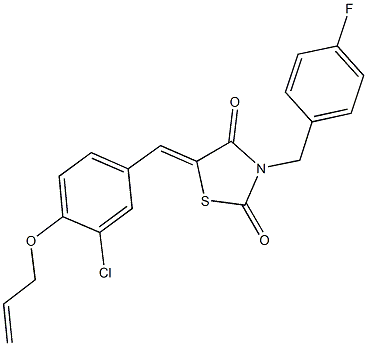 5-[4-(allyloxy)-3-chlorobenzylidene]-3-(4-fluorobenzyl)-1,3-thiazolidine-2,4-dione Struktur