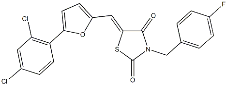 5-{[5-(2,4-dichlorophenyl)-2-furyl]methylene}-3-(4-fluorobenzyl)-1,3-thiazolidine-2,4-dione Struktur