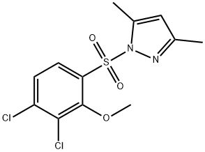 2,3-dichloro-6-[(3,5-dimethyl-1H-pyrazol-1-yl)sulfonyl]phenyl methyl ether Struktur