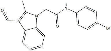 N-(4-bromophenyl)-2-(3-formyl-2-methyl-1H-indol-1-yl)acetamide Struktur