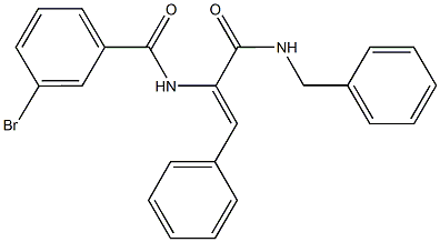 N-{1-[(benzylamino)carbonyl]-2-phenylvinyl}-3-bromobenzamide Struktur