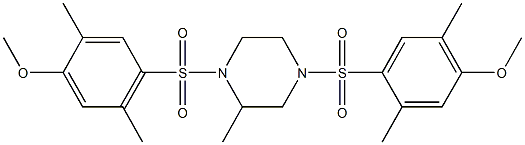 1,4-bis[(4-methoxy-2,5-dimethylphenyl)sulfonyl]-2-methylpiperazine Struktur