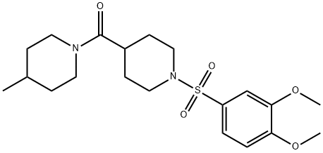 1-[(3,4-dimethoxyphenyl)sulfonyl]-4-[(4-methyl-1-piperidinyl)carbonyl]piperidine Struktur