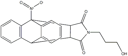 1-[hydroxy(oxido)amino]-17-(3-hydroxypropyl)-17-azapentacyclo[6.6.5.0~2,7~.0~9,14~.0~15,19~]nonadeca-2,4,6,9,11,13-hexaene-16,18-dione Struktur