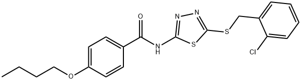 4-butoxy-N-{5-[(2-chlorobenzyl)sulfanyl]-1,3,4-thiadiazol-2-yl}benzamide Struktur