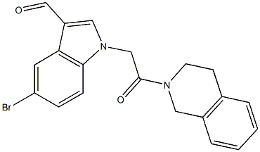 5-bromo-1-[2-(3,4-dihydro-2(1H)-isoquinolinyl)-2-oxoethyl]-1H-indole-3-carbaldehyde Struktur