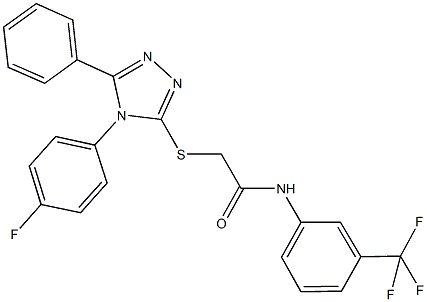 2-{[4-(4-fluorophenyl)-5-phenyl-4H-1,2,4-triazol-3-yl]sulfanyl}-N-[3-(trifluoromethyl)phenyl]acetamide Struktur