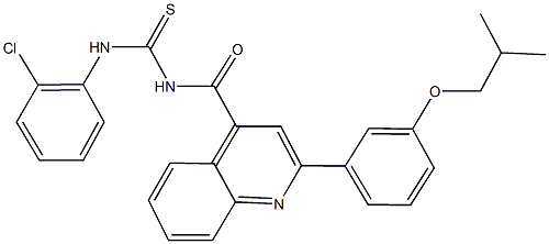 N-(2-chlorophenyl)-N'-{[2-(3-isobutoxyphenyl)-4-quinolinyl]carbonyl}thiourea Struktur