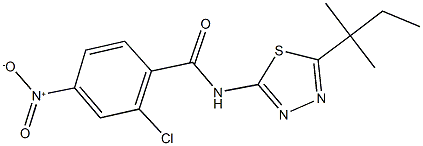 2-chloro-4-nitro-N-(5-tert-pentyl-1,3,4-thiadiazol-2-yl)benzamide Struktur