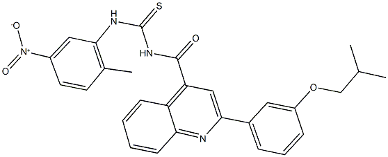 N-{5-nitro-2-methylphenyl}-N'-{[2-(3-isobutoxyphenyl)-4-quinolinyl]carbonyl}thiourea Struktur