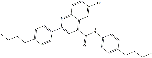 6-bromo-N,2-bis(4-butylphenyl)-4-quinolinecarboxamide Struktur