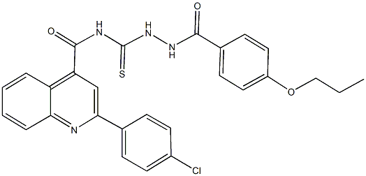 2-(4-chlorophenyl)-N-{[2-(4-propoxybenzoyl)hydrazino]carbothioyl}-4-quinolinecarboxamide Struktur