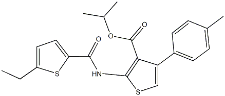 isopropyl 2-{[(5-ethyl-2-thienyl)carbonyl]amino}-4-(4-methylphenyl)-3-thiophenecarboxylate Struktur