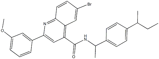 6-bromo-N-[1-(4-sec-butylphenyl)ethyl]-2-(3-methoxyphenyl)-4-quinolinecarboxamide Struktur