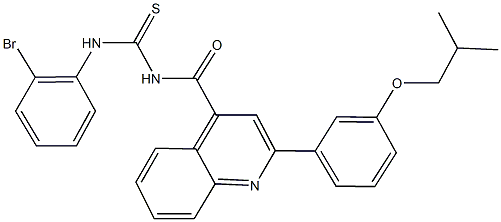 N-(2-bromophenyl)-N'-{[2-(3-isobutoxyphenyl)-4-quinolinyl]carbonyl}thiourea Struktur