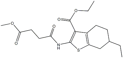 ethyl 6-ethyl-2-[(4-methoxy-4-oxobutanoyl)amino]-4,5,6,7-tetrahydro-1-benzothiophene-3-carboxylate Struktur