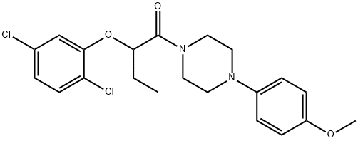 1-[2-(2,5-dichlorophenoxy)butanoyl]-4-(4-methoxyphenyl)piperazine Struktur