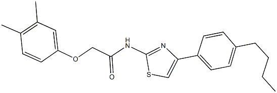 N-[4-(4-butylphenyl)-1,3-thiazol-2-yl]-2-(3,4-dimethylphenoxy)acetamide Struktur