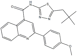 2-(4-methoxyphenyl)-N-(5-neopentyl-1,3,4-thiadiazol-2-yl)-4-quinolinecarboxamide Struktur