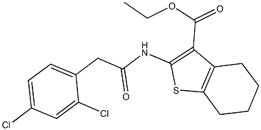 ethyl 2-{[(2,4-dichlorophenyl)acetyl]amino}-4,5,6,7-tetrahydro-1-benzothiophene-3-carboxylate Struktur