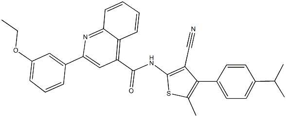 N-[3-cyano-4-(4-isopropylphenyl)-5-methyl-2-thienyl]-2-(3-ethoxyphenyl)-4-quinolinecarboxamide Struktur