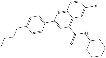 6-bromo-2-(4-butylphenyl)-N-cyclohexyl-4-quinolinecarboxamide Struktur