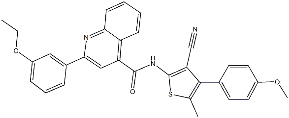 N-[3-cyano-4-(4-methoxyphenyl)-5-methyl-2-thienyl]-2-(3-ethoxyphenyl)-4-quinolinecarboxamide Struktur