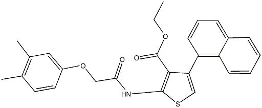 ethyl 2-{[(3,4-dimethylphenoxy)acetyl]amino}-4-(1-naphthyl)-3-thiophenecarboxylate Struktur