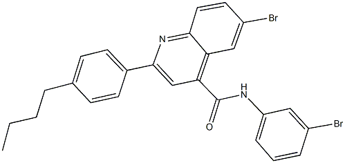 6-bromo-N-(3-bromophenyl)-2-(4-butylphenyl)-4-quinolinecarboxamide Struktur