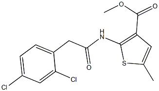 methyl 2-{[(2,4-dichlorophenyl)acetyl]amino}-5-methyl-3-thiophenecarboxylate Struktur