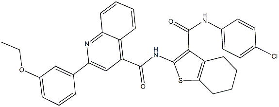 N-{3-[(4-chloroanilino)carbonyl]-4,5,6,7-tetrahydro-1-benzothien-2-yl}-2-(3-ethoxyphenyl)-4-quinolinecarboxamide Struktur