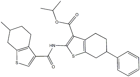 isopropyl 2-{[(6-methyl-4,5,6,7-tetrahydro-1-benzothien-3-yl)carbonyl]amino}-6-phenyl-4,5,6,7-tetrahydro-1-benzothiophene-3-carboxylate Struktur