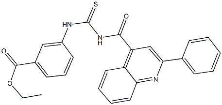 ethyl 3-[({[(2-phenyl-4-quinolinyl)carbonyl]amino}carbothioyl)amino]benzoate Struktur