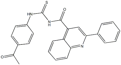 N-(4-acetylphenyl)-N'-[(2-phenyl-4-quinolinyl)carbonyl]thiourea Struktur