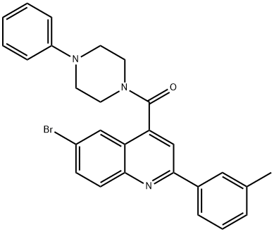 6-bromo-2-(3-methylphenyl)-4-[(4-phenyl-1-piperazinyl)carbonyl]quinoline Struktur