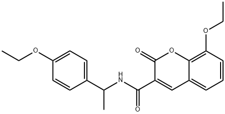 8-ethoxy-N-[1-(4-ethoxyphenyl)ethyl]-2-oxo-2H-chromene-3-carboxamide Struktur