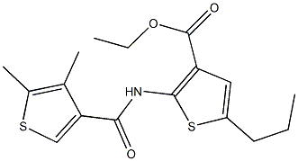 ethyl 2-{[(4,5-dimethyl-3-thienyl)carbonyl]amino}-5-propyl-3-thiophenecarboxylate Struktur