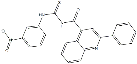 N-{3-nitrophenyl}-N'-[(2-phenyl-4-quinolinyl)carbonyl]thiourea Struktur