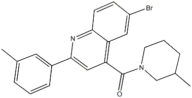 6-bromo-2-(3-methylphenyl)-4-[(3-methyl-1-piperidinyl)carbonyl]quinoline Struktur