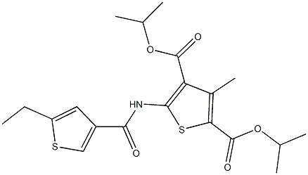 diisopropyl 5-{[(5-ethyl-3-thienyl)carbonyl]amino}-3-methyl-2,4-thiophenedicarboxylate Struktur