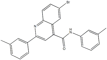 6-bromo-N,2-bis(3-methylphenyl)-4-quinolinecarboxamide Struktur