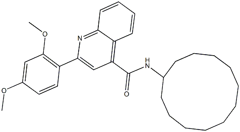 N-cyclododecyl-2-(2,4-dimethoxyphenyl)-4-quinolinecarboxamide Struktur