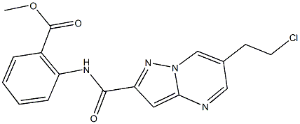 methyl 2-({[6-(2-chloroethyl)pyrazolo[1,5-a]pyrimidin-2-yl]carbonyl}amino)benzoate Struktur