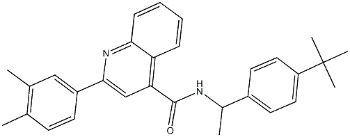 N-[1-(4-tert-butylphenyl)ethyl]-2-(3,4-dimethylphenyl)-4-quinolinecarboxamide Struktur