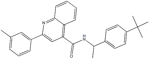 N-[1-(4-tert-butylphenyl)ethyl]-2-(3-methylphenyl)-4-quinolinecarboxamide Struktur