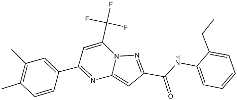 5-(3,4-dimethylphenyl)-N-(2-ethylphenyl)-7-(trifluoromethyl)pyrazolo[1,5-a]pyrimidine-2-carboxamide Struktur