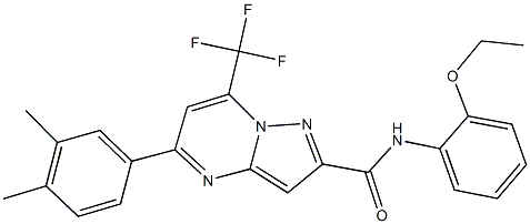 5-(3,4-dimethylphenyl)-N-(2-ethoxyphenyl)-7-(trifluoromethyl)pyrazolo[1,5-a]pyrimidine-2-carboxamide Struktur