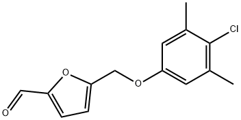 5-[(4-chloro-3,5-dimethylphenoxy)methyl]-2-furaldehyde Struktur