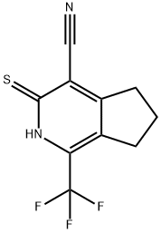 3-thioxo-1-(trifluoromethyl)-3,5,6,7-tetrahydro-2H-cyclopenta[c]pyridine-4-carbonitrile Struktur