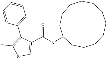 N-cyclododecyl-5-methyl-4-phenyl-3-thiophenecarboxamide Struktur